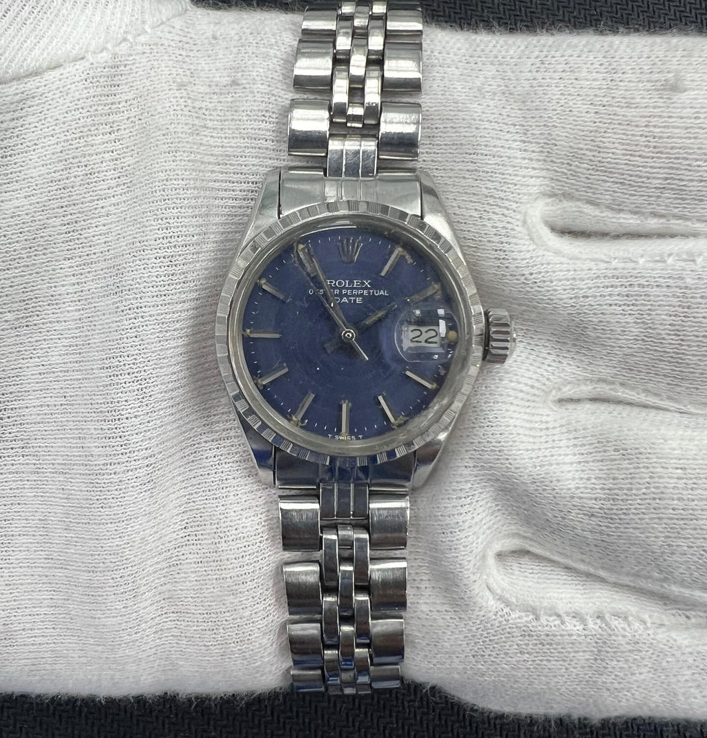 Rolex Oyster Perpetual Date 26mm Stainless Steel Blue Dial Ref. 6524BL