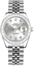 Rolex Datejust 31mm Stainless Steel Silver Diamond Dial Ref. 178344