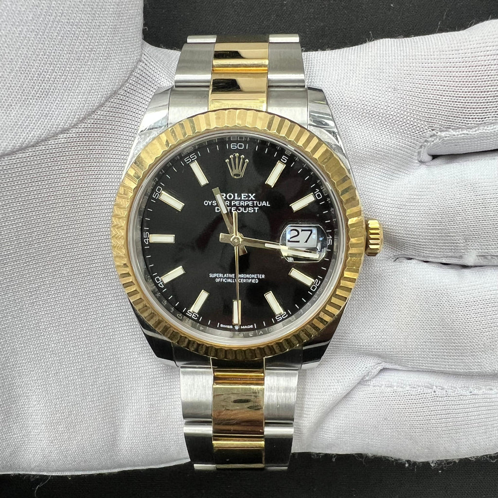 Rolex Datejust 41mm Two-Tone 18K Yellow Gold & Steel Black Dial Ref. 126333