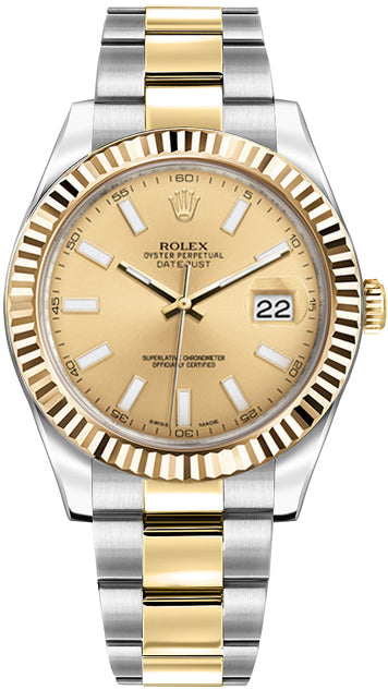 Rolex Datejust II 41mm Two-Tone 18K Yellow Gold & Steel Champagne Dial Ref. 116333