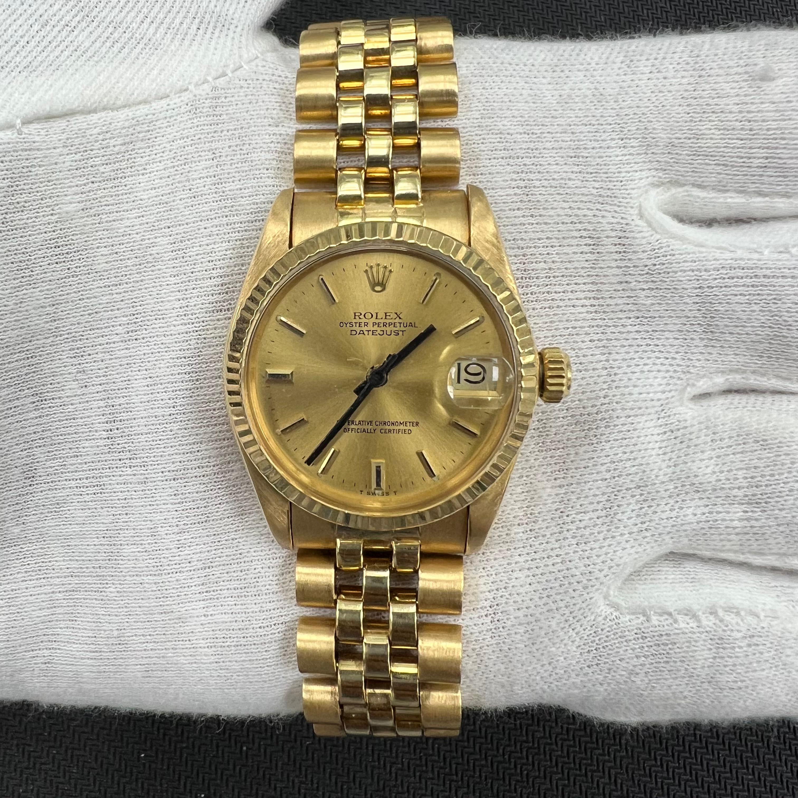Rolex Datejust 31mm 18K Yellow Gold Champagne Dial Ref. 6827