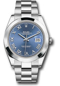 Rolex Datejust 41mm Stainless Steel Blue Roman Dial Ref. 126300