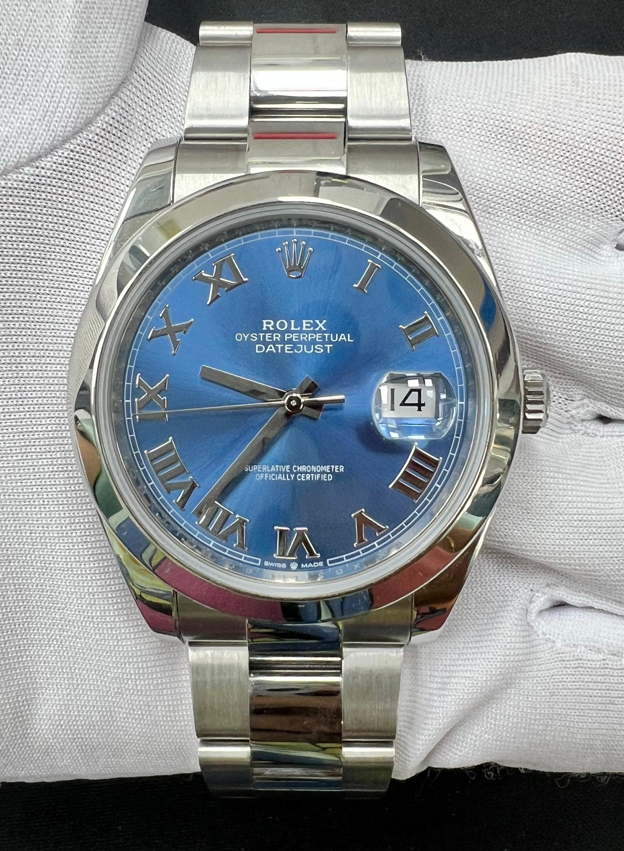 Rolex Datejust 41mm Stainless Steel Blue Roman Dial Ref. 126300