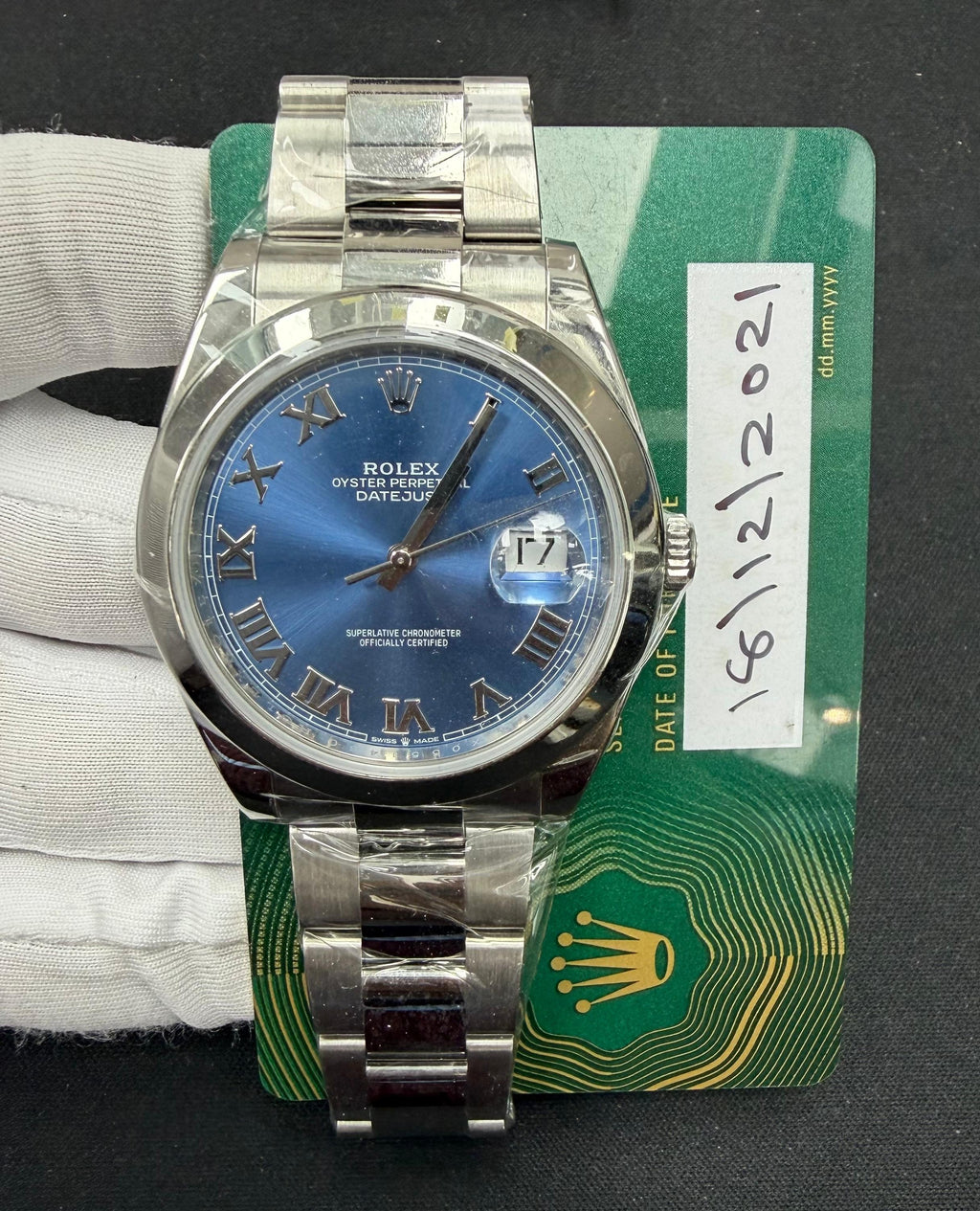 Rolex Datejust 41mm Stainless Steel Blue Roman Dial Ref. 126300