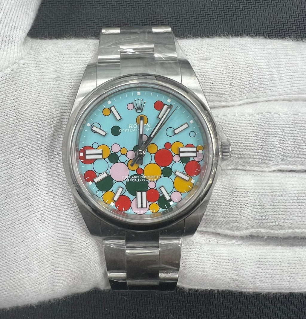 Rolex Oyster Perpetual 41mm Stainless Steel Celebration Dial Ref. 124300