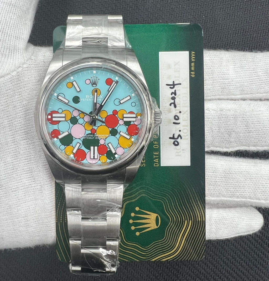 Rolex Oyster Perpetual 41mm Stainless Steel Celebration Dial Ref. 124300