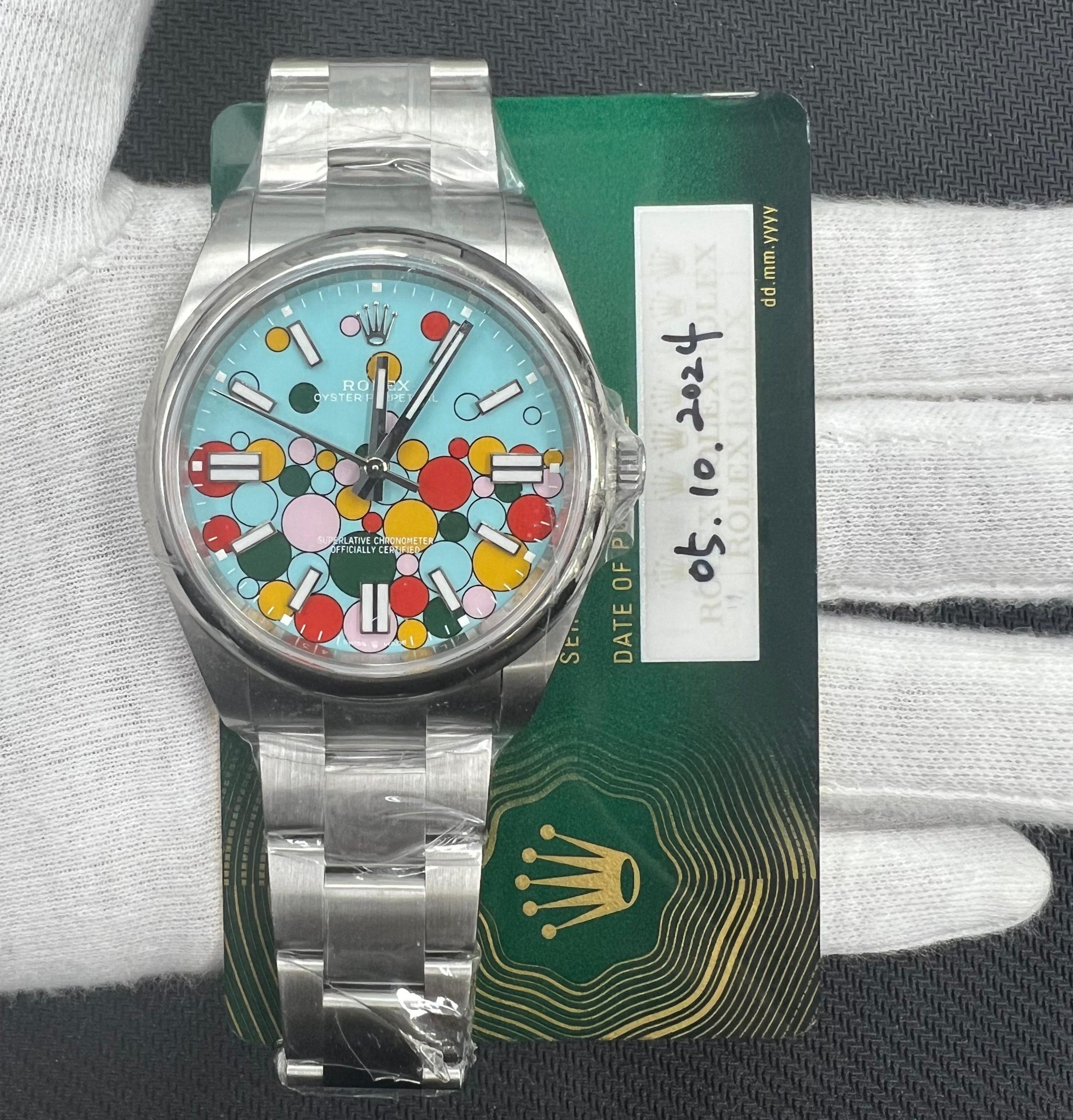 Rolex Oyster Perpetual 41mm Stainless Steel Celebration Dial Ref. 124300