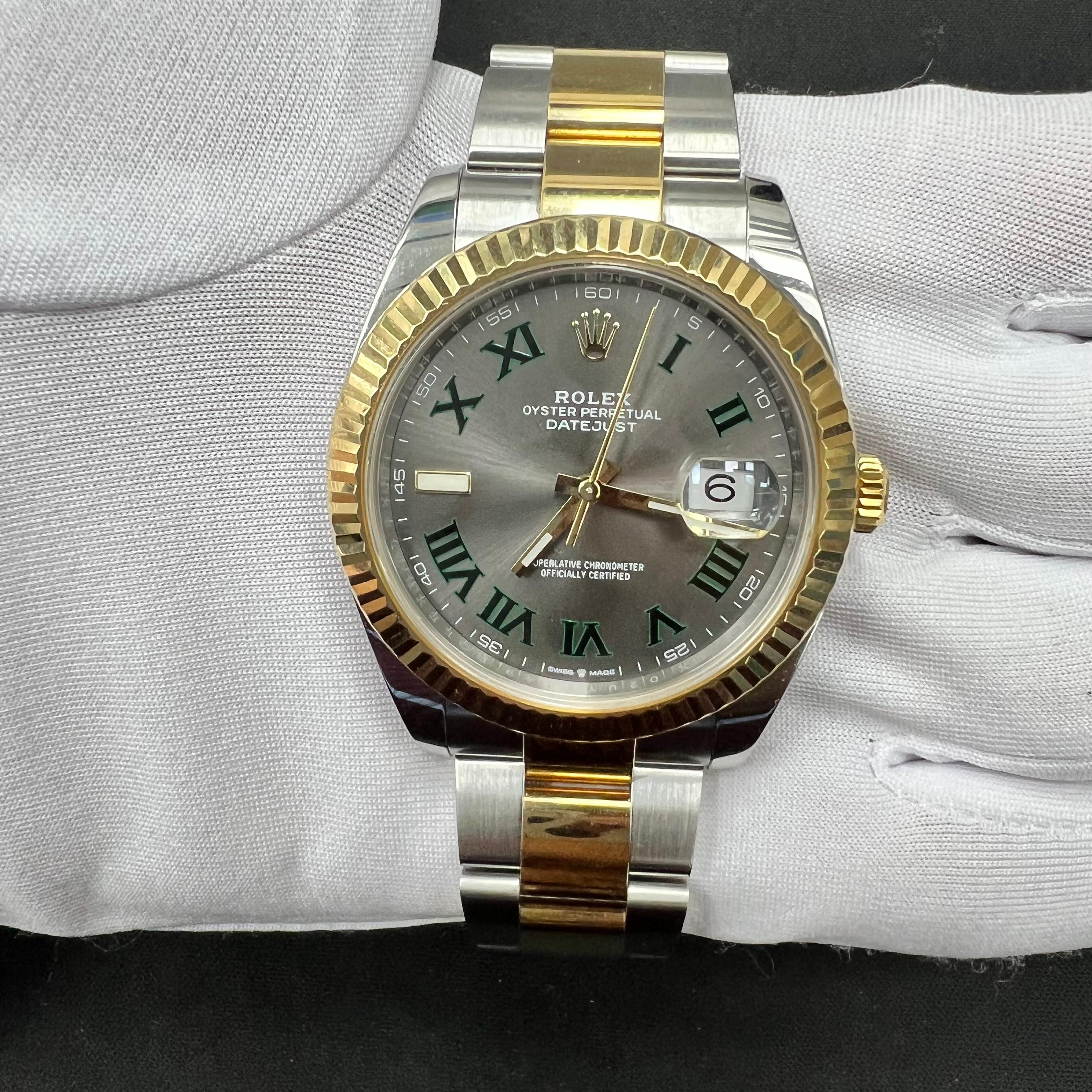 Rolex Datejust 41mm Two-Tone 18K Yellow Gold & Steel Wimbledon Dial Ref. 126333
