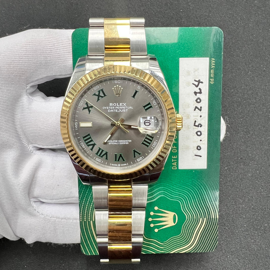 Rolex Datejust 41mm Two-Tone 18K Yellow Gold & Steel Wimbledon Dial Ref. 126333