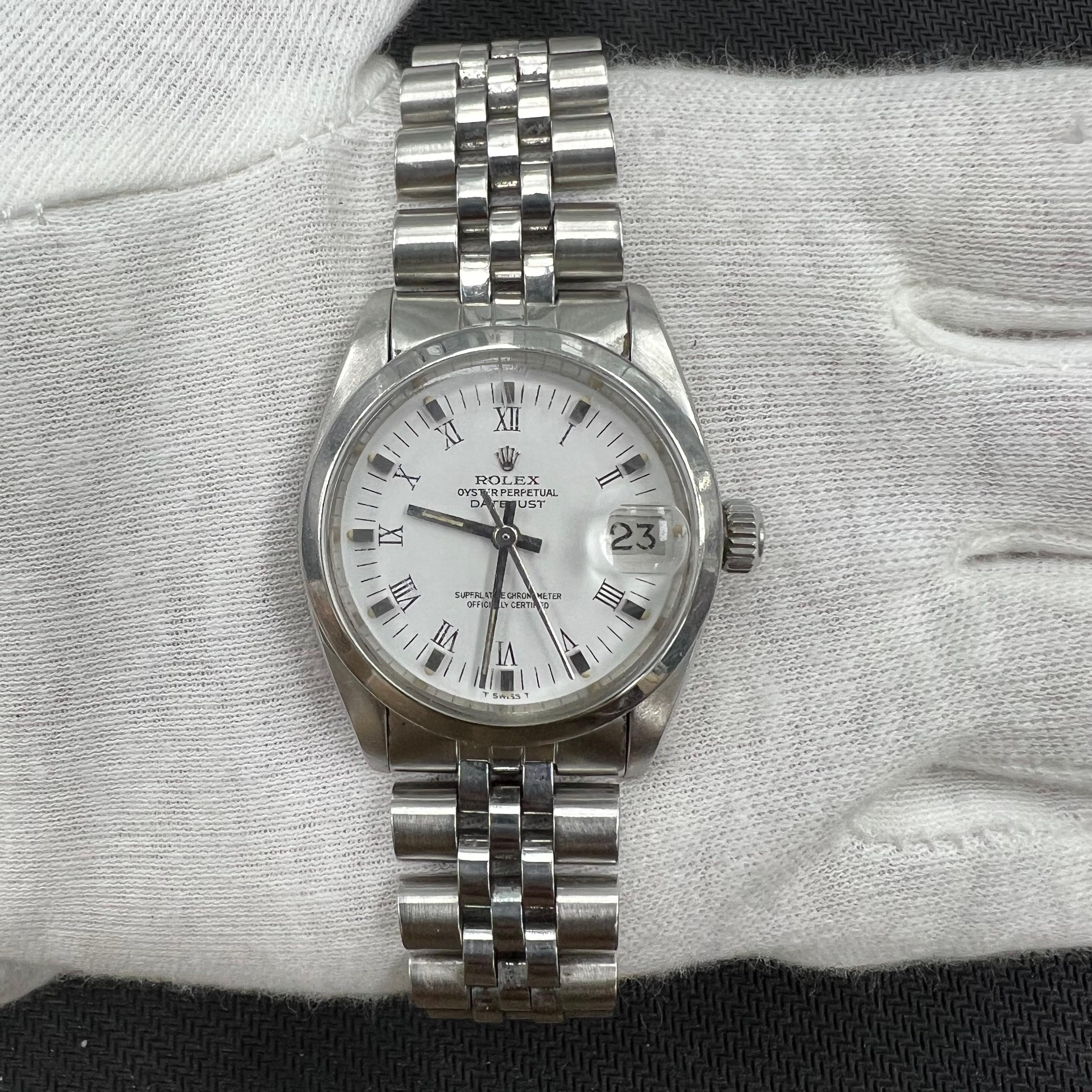 Rolex Datejust 31mm Stainless Steel White Roman Dial Ref. 6824