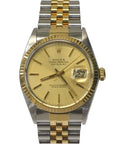 Rolex Datejust 36mm Two-Tone 18K Yellow Gold & Steel Champagne Dial Ref. 16013