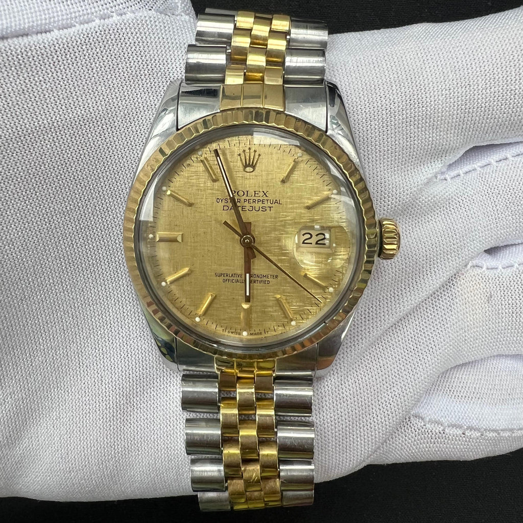 Rolex Datejust 36mm Two-Tone 18K Yellow Gold & Steel Champagne Dial Ref. 16013
