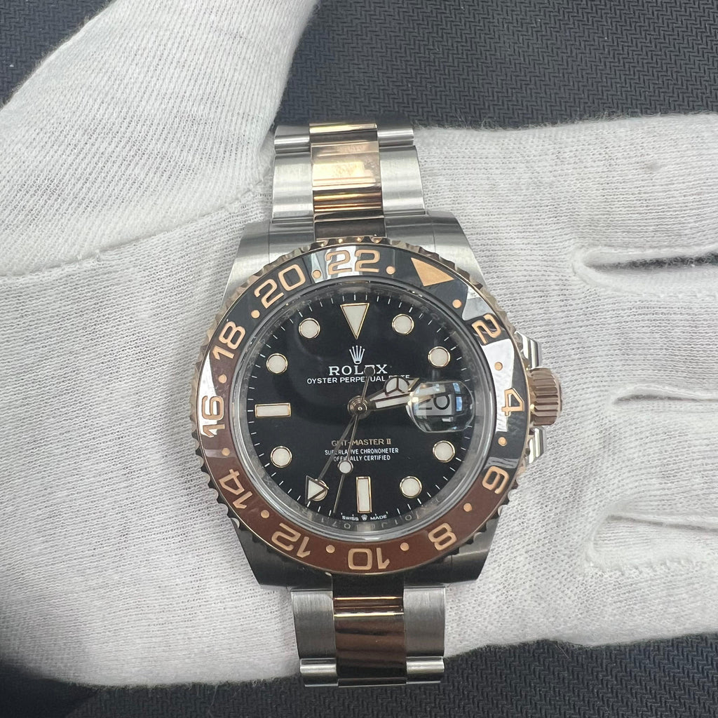 Rolex GMT Master II 40mm Two-Tone 18K Rose Gold & Steel Black Dial Ref. 126711CHNR