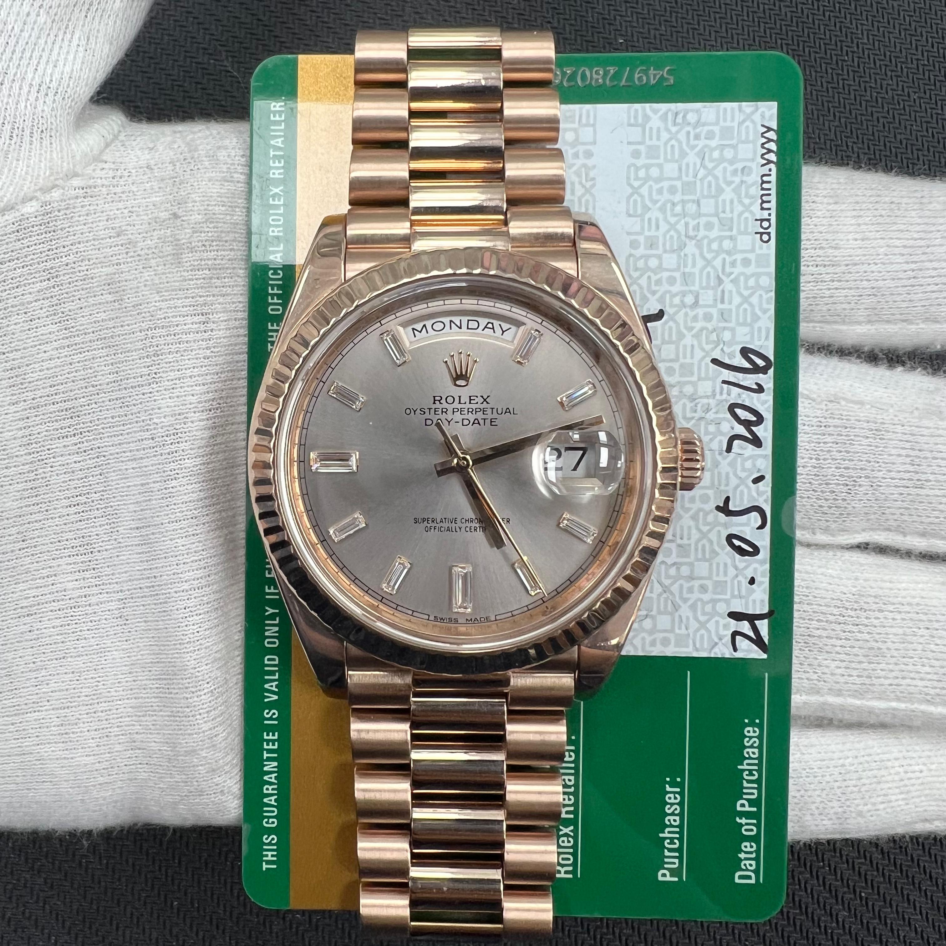 Rolex Day-Date 40mm 18K Rose Gold Sundust Diamond Dial Ref. 228235