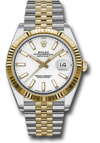 Rolex Datejust 41mm Two-Tone 18K Yellow Gold & Steel White Dial Ref. 126333