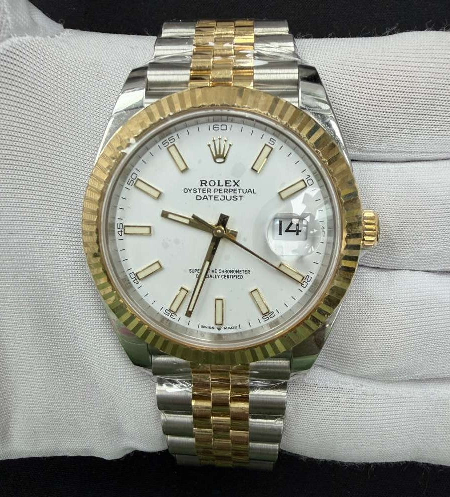 Rolex Datejust 41mm Two-Tone 18K Yellow Gold & Steel White Dial Ref. 126333