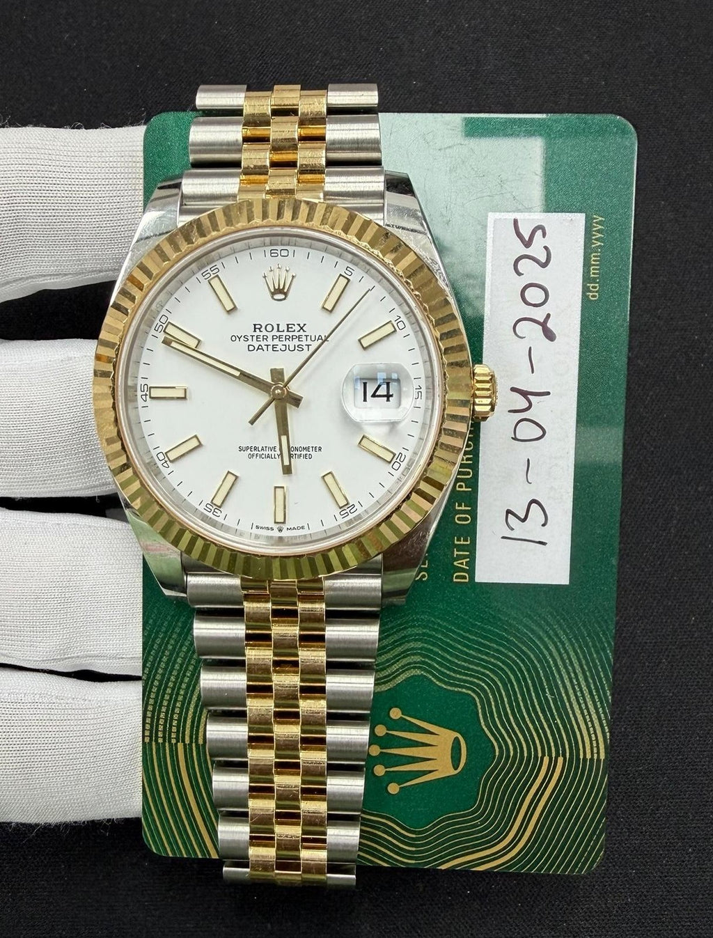 Rolex Datejust 41mm Two-Tone 18K Yellow Gold & Steel White Dial Ref. 126333