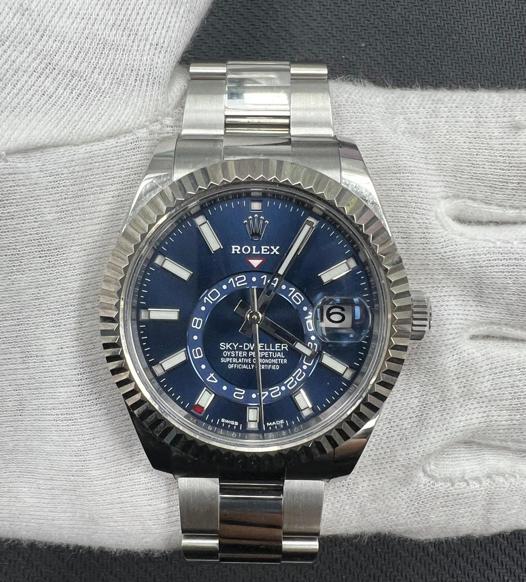 Rolex Sky Dweller 42mm Stainless Steel Bright Blue Dial Ref. 326934