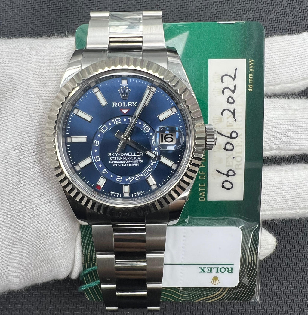 Rolex Sky Dweller 42mm Stainless Steel Bright Blue Dial Ref. 326934