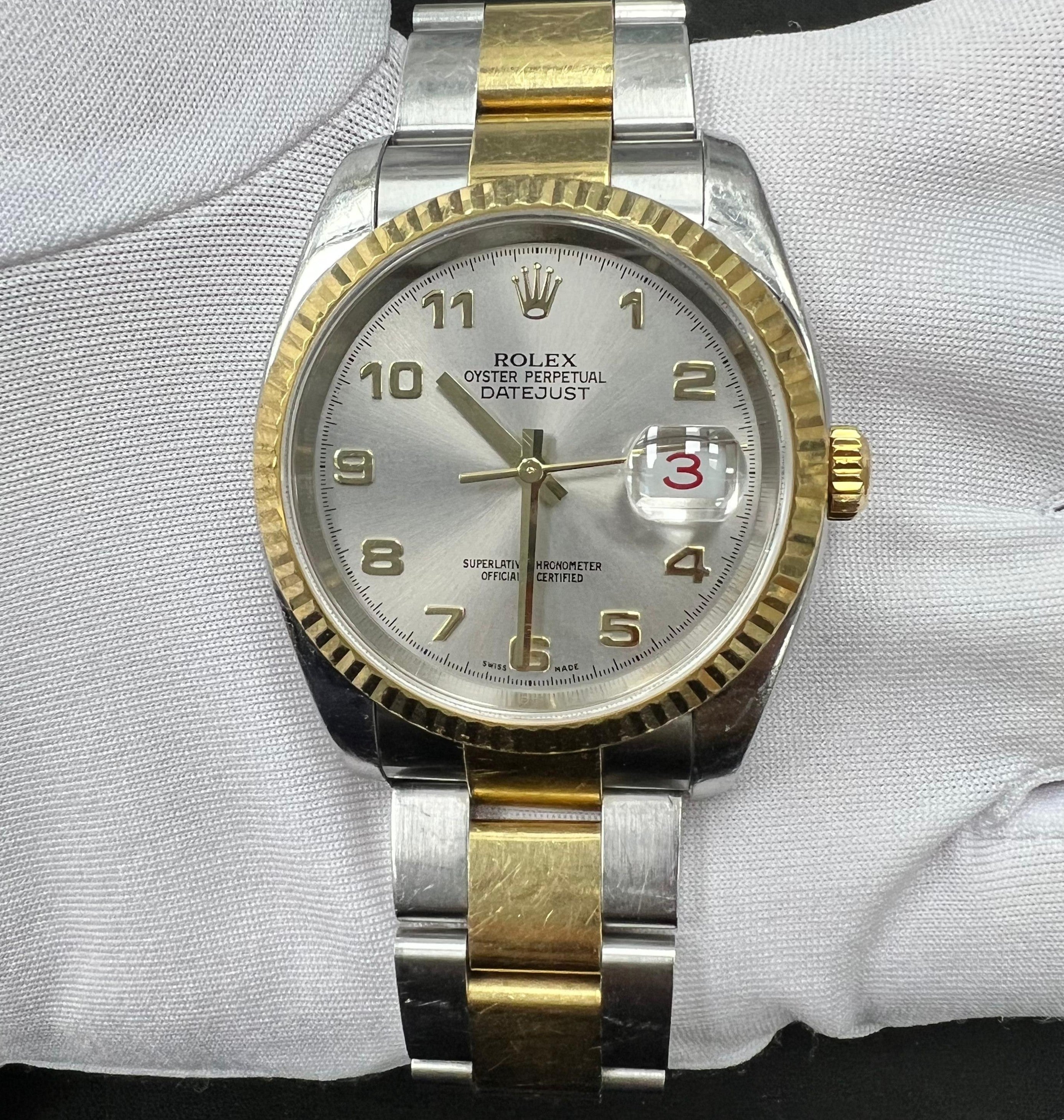 Rolex Datejust 36mm Two-Tone 18K Yellow Gold & Steel Grey Dial Ref. 116233