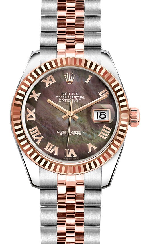 Rolex Datejust 31mm Two-Tone 18K Rose Gold & Steel MOP Roman Dial Ref. 178271