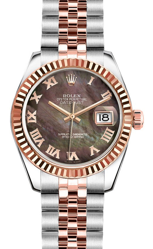Rolex Datejust 31mm Two-Tone 18K Rose Gold & Steel MOP Roman Dial Ref. 178271