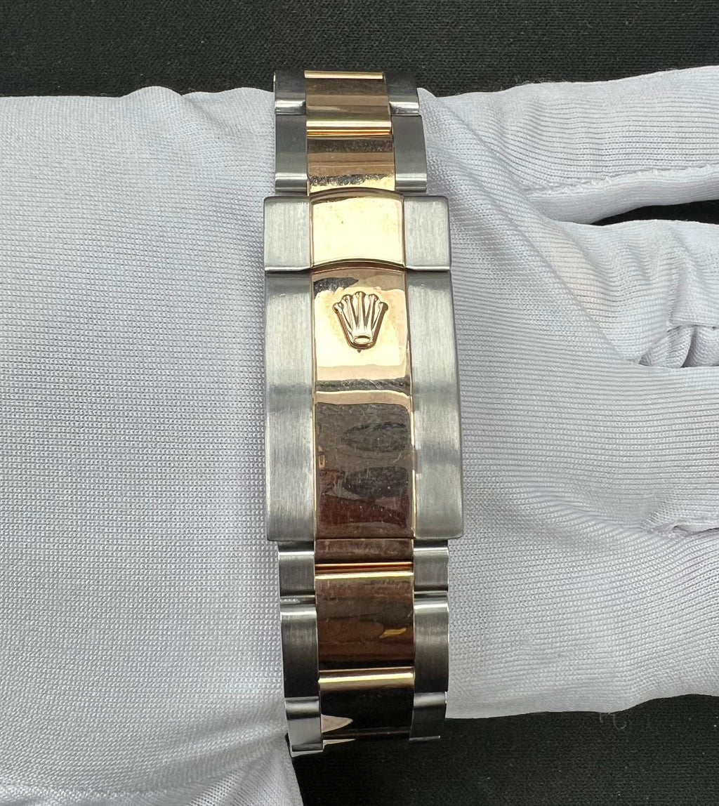 Rolex Datejust 36mm Two-Tone 18K Rose Gold & Steel Black Roman Dial Ref. 116201