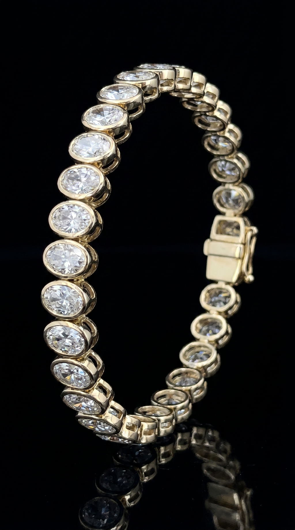 14K Oval Diamond Tennis Bracelet