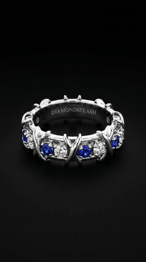 18K Sapphire diamond ring
