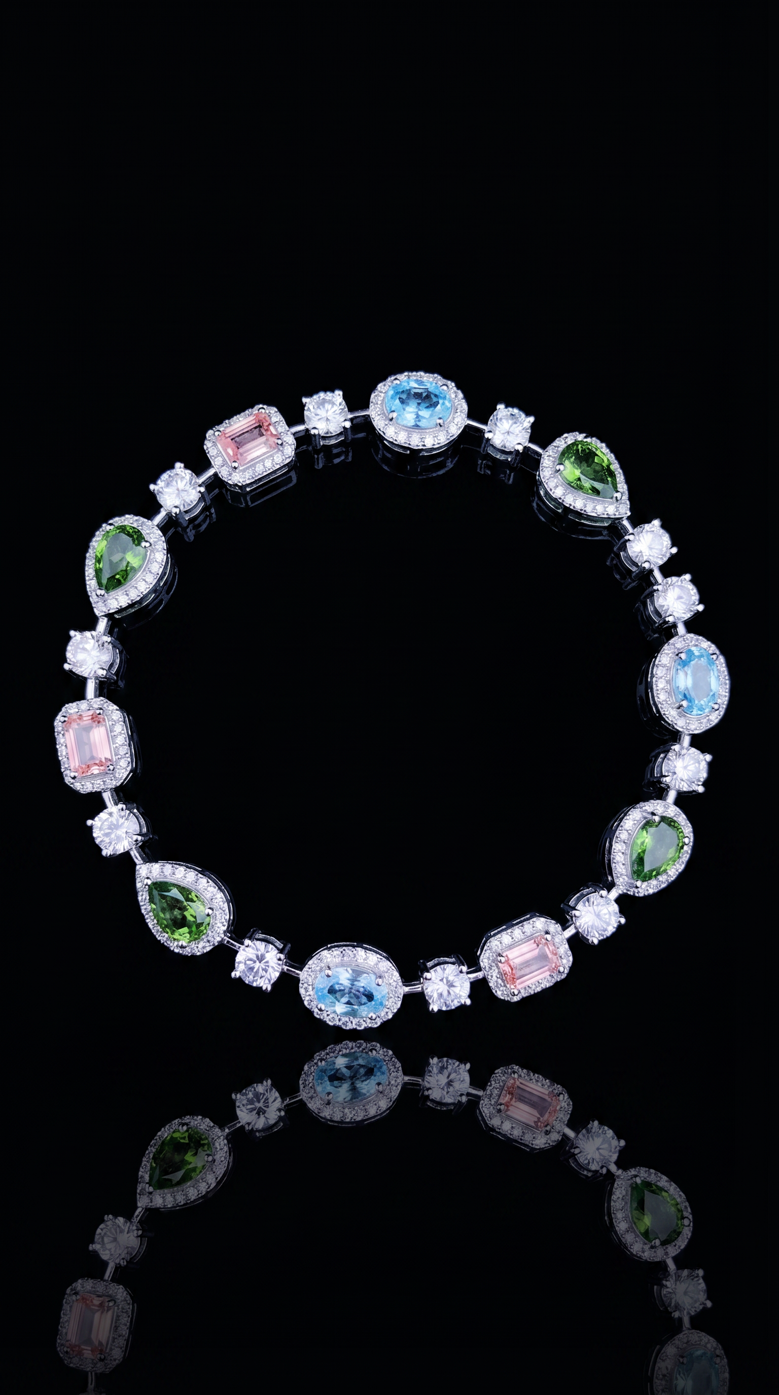 14K Mix Fancy Diamond Bracelet
