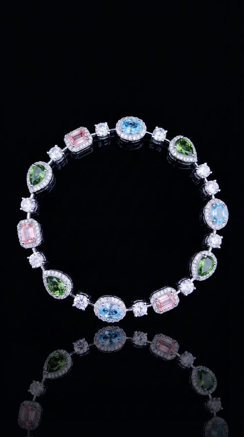 14K Mix Fancy Diamond Bracelet