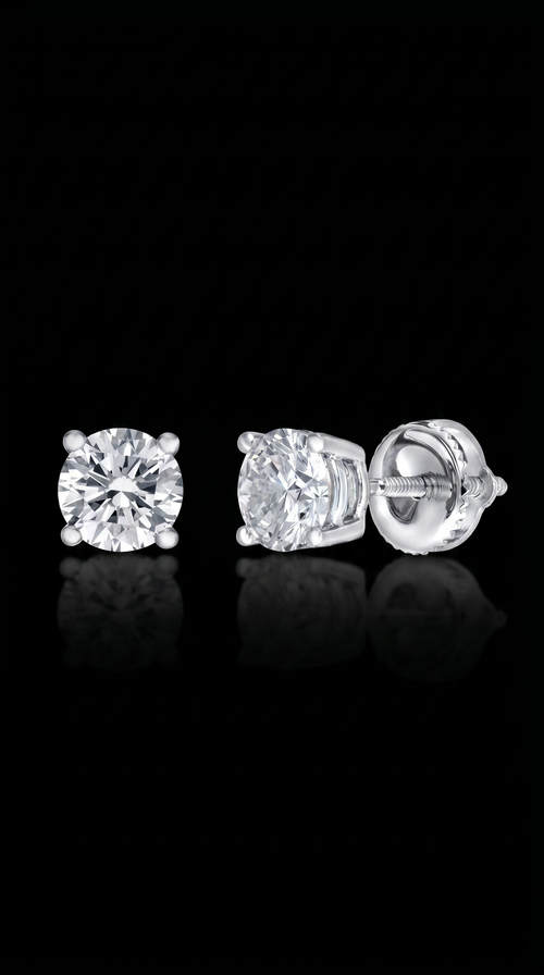 14K Solitaire Earrings