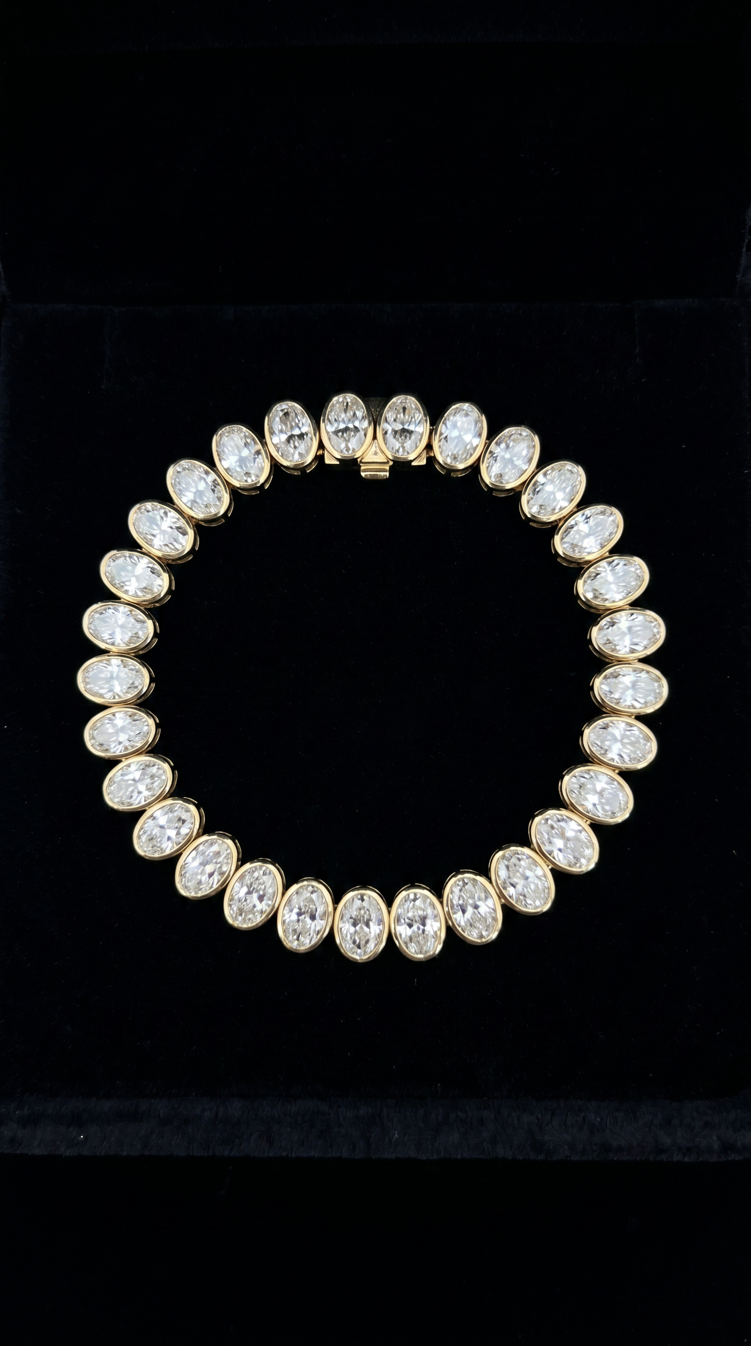 14K Oval Diamond Tennis Bracelet