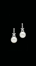 Pearl & Diamond Drop Earrings
