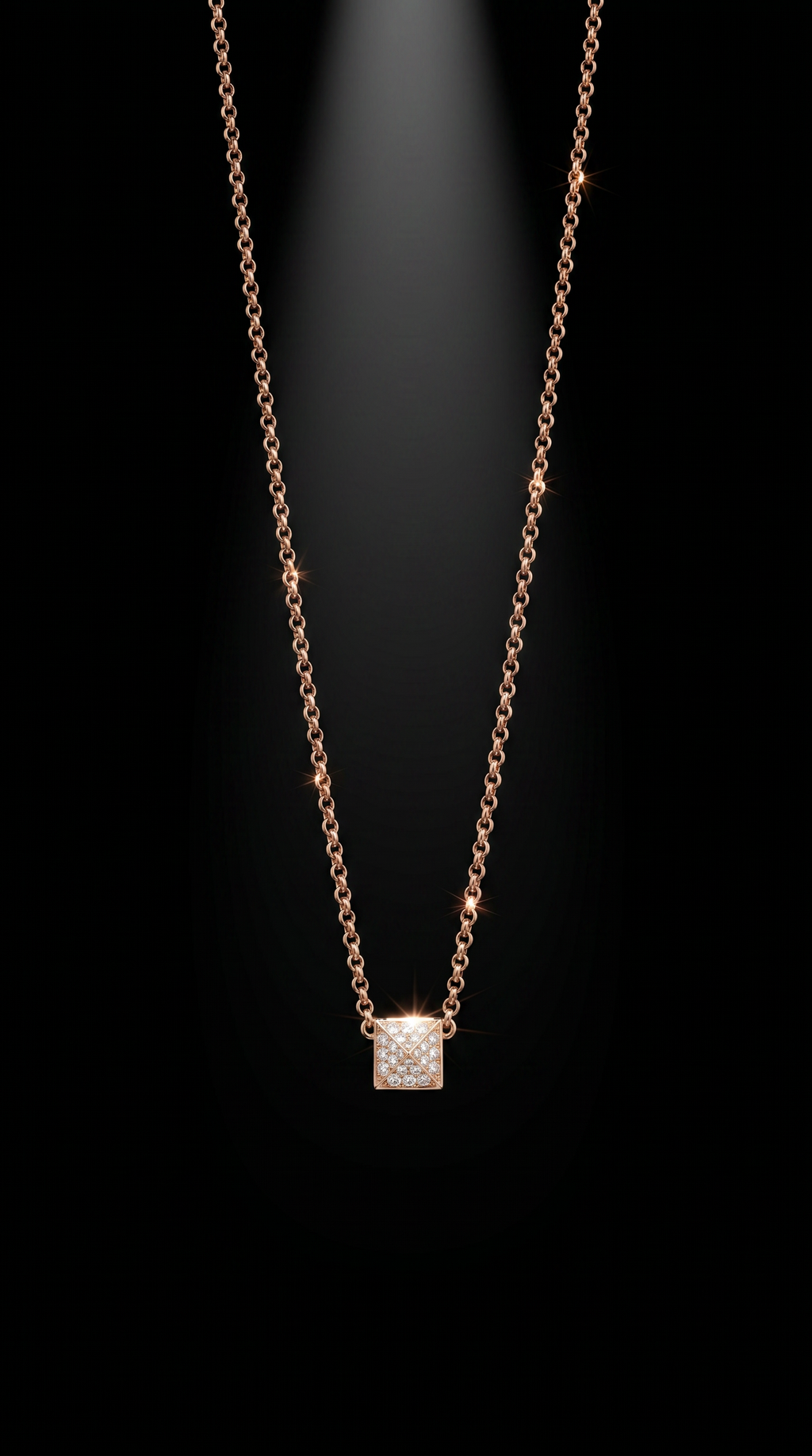 14K Square pendant necklace