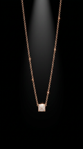 14K Square pendant necklace