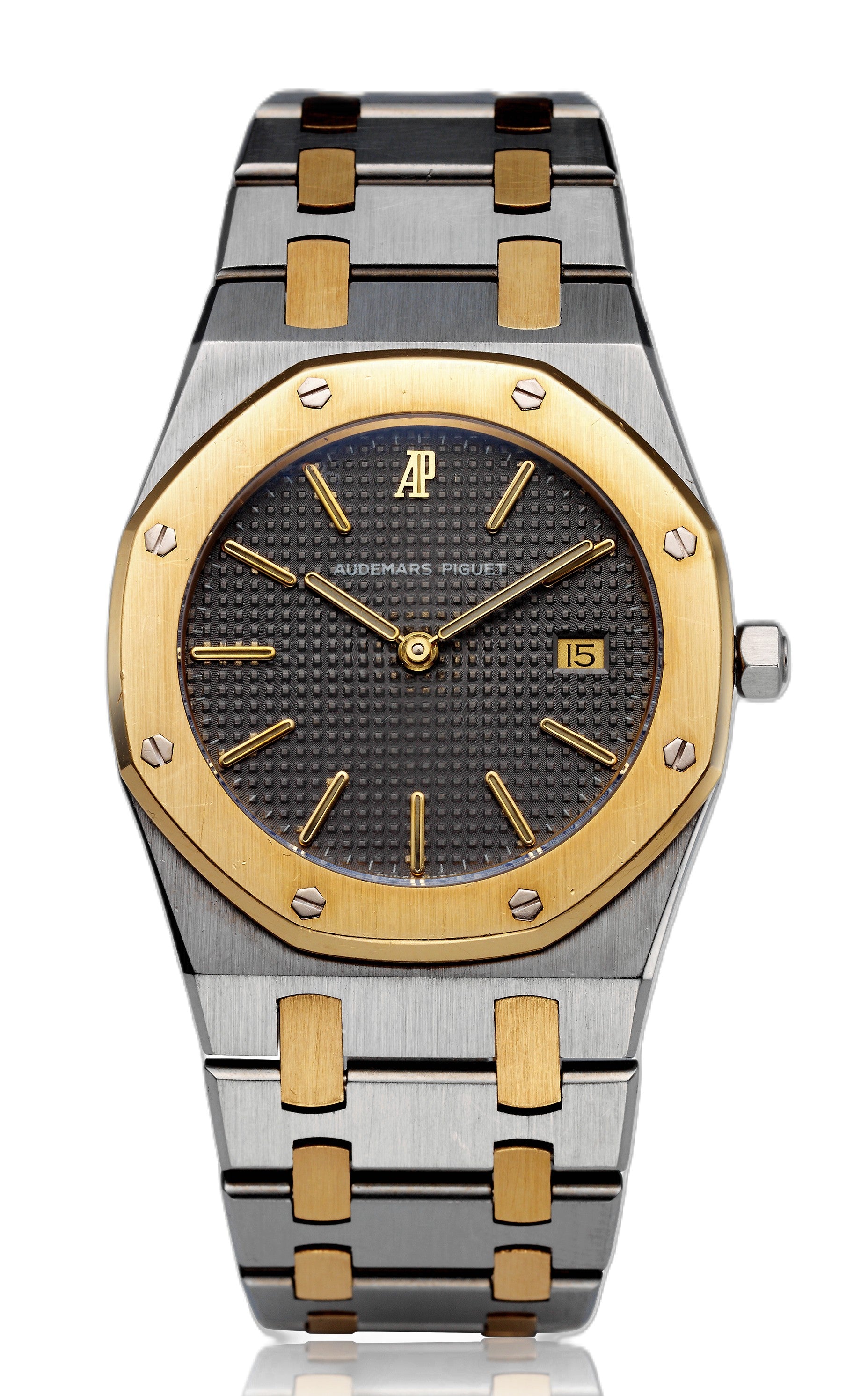 Audemars Piguet Royal Oak 33mm Two-Tone 18K Yellow Gold & Steel Grey Tapisserie Dial Ref. 56175SA