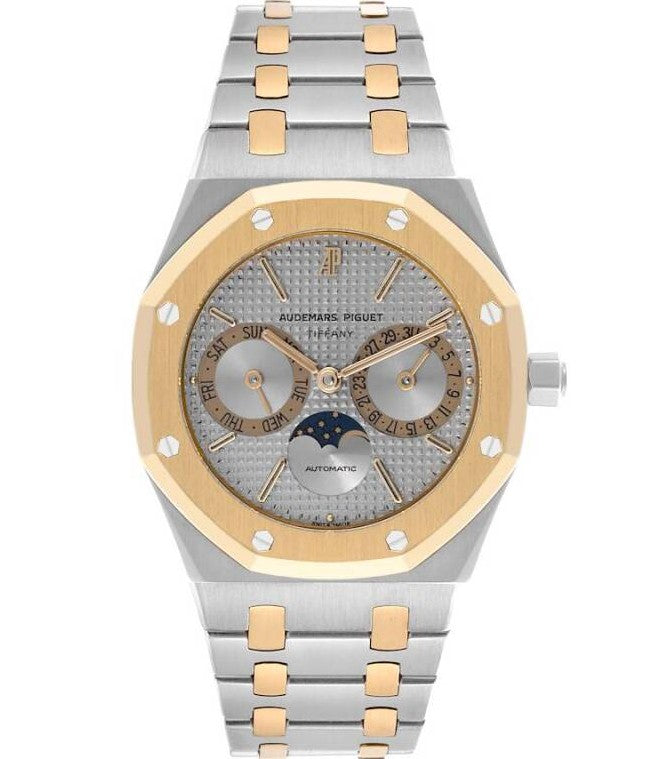 Audemars Piguet Royal Oak 36mm Two-Tone 18K Yellow Gold & Steel Grey Tapisserie Dial Ref. 25594SA
