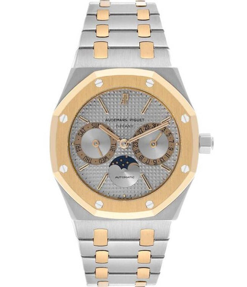 Audemars Piguet Royal Oak 36mm Two-Tone 18K Yellow Gold & Steel Grey Tapisserie Dial Ref. 25594SA