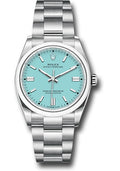 Rolex Oyster Perpetual 36mm Stainless Steel Turquoise Blue Dial Ref. 126000