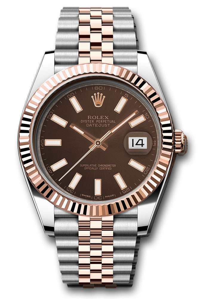 Rolex Datejust 41mm Two-Tone 18K Rose Gold & Steel Chocolate Dial Ref. 126331