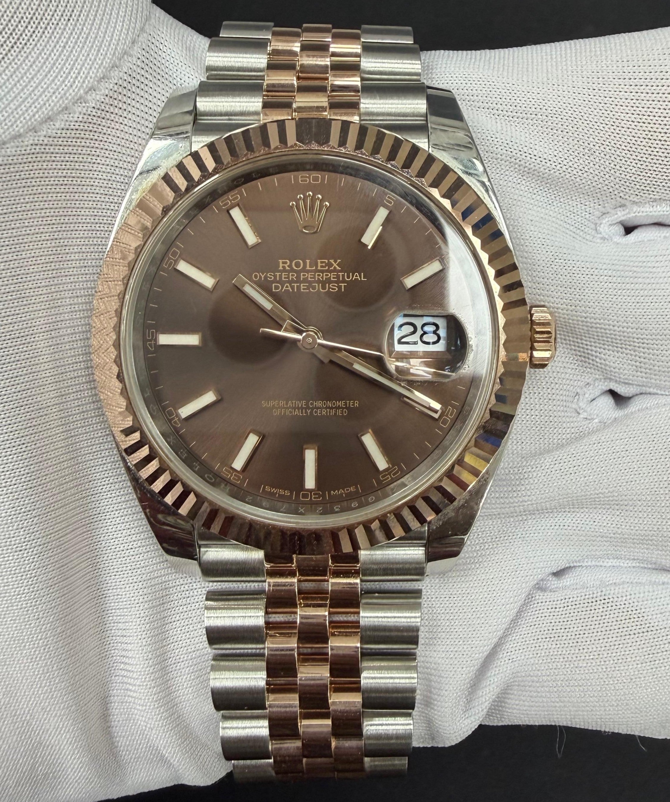 Rolex Datejust 41mm Two-Tone 18K Rose Gold & Steel Chocolate Dial Ref. 126331