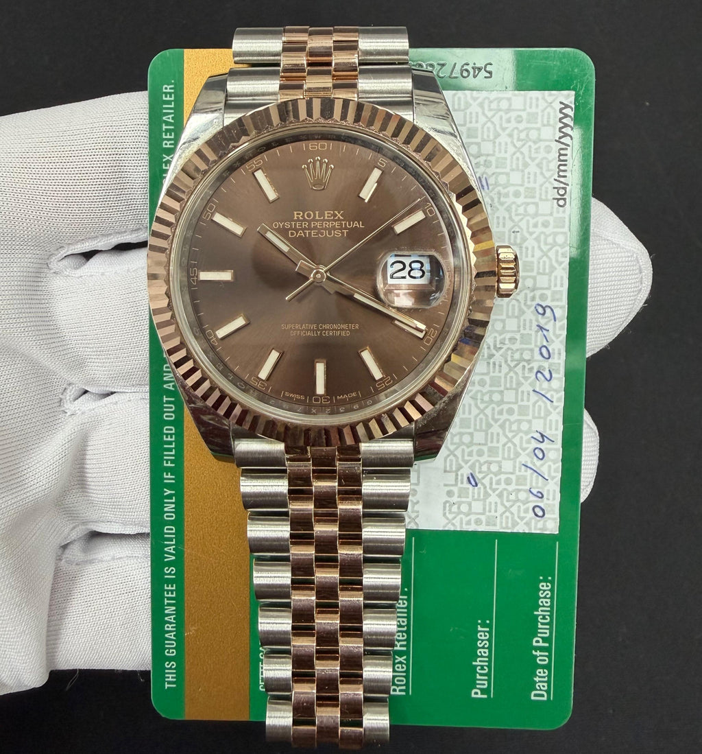 Rolex Datejust 41mm Two-Tone 18K Rose Gold & Steel Chocolate Dial Ref. 126331