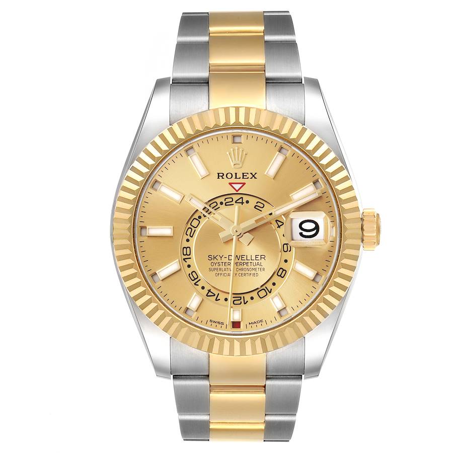 Rolex Sky Dweller 42mm Two-Tone 18K Yellow Gold & Steel Champagne Dial Ref. 326933