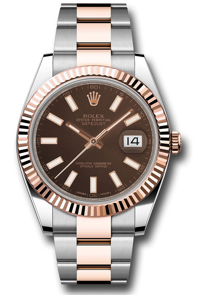 Rolex Datejust 41mm Two-Tone 18K Rose Gold & Steel Chocolate Dial Ref. 126331