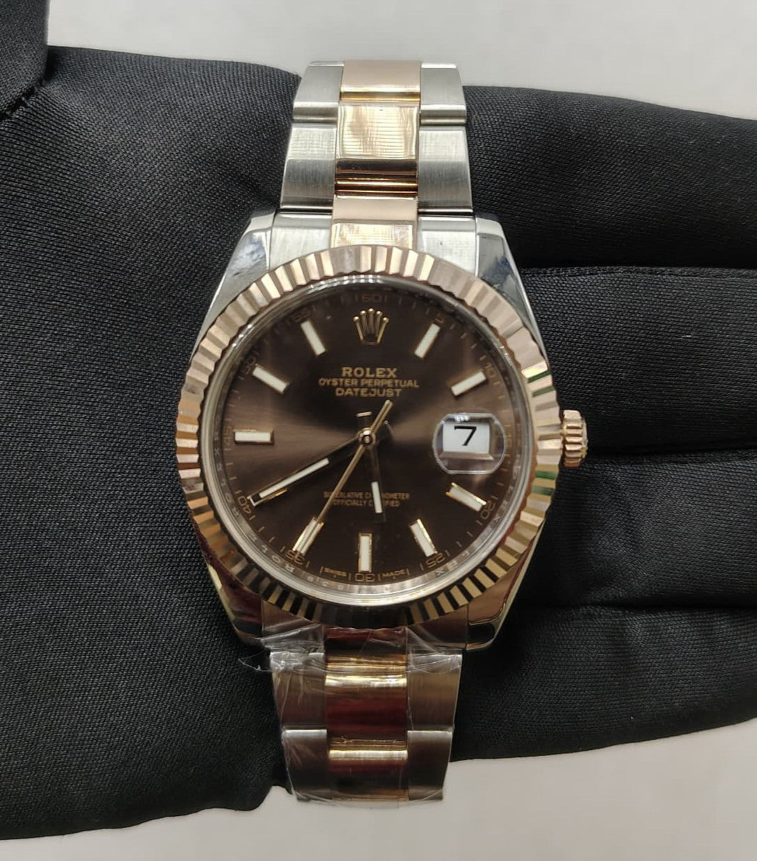 Rolex Datejust 41mm Two-Tone 18K Rose Gold & Steel Chocolate Dial Ref. 126331