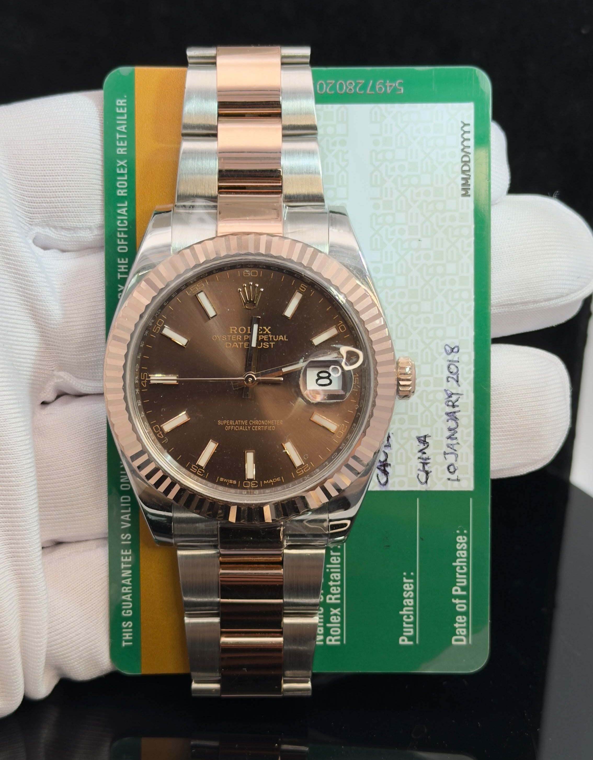 Rolex Datejust 41mm Two-Tone 18K Rose Gold & Steel Chocolate Dial Ref. 126331