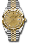 Rolex Datejust 41mm Two-Tone 18K Yellow Gold & Steel Champagne Diamond Dial Ref. 126333