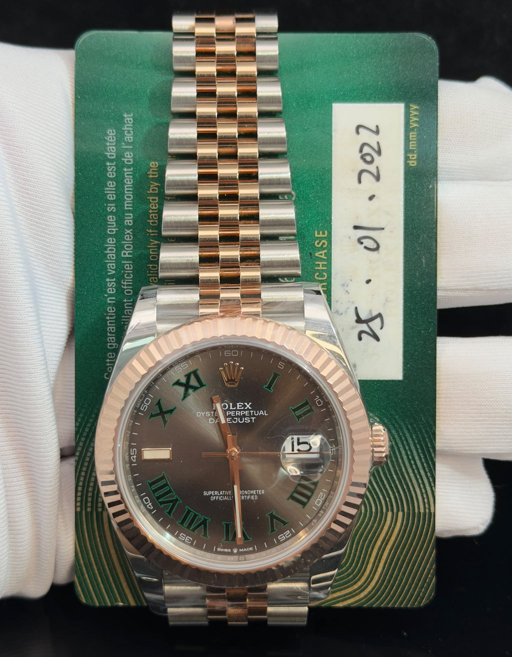 Rolex Datejust 41mm Two-Tone 18K Rose Gold & Steel Wimbledon Dial Ref. 126331