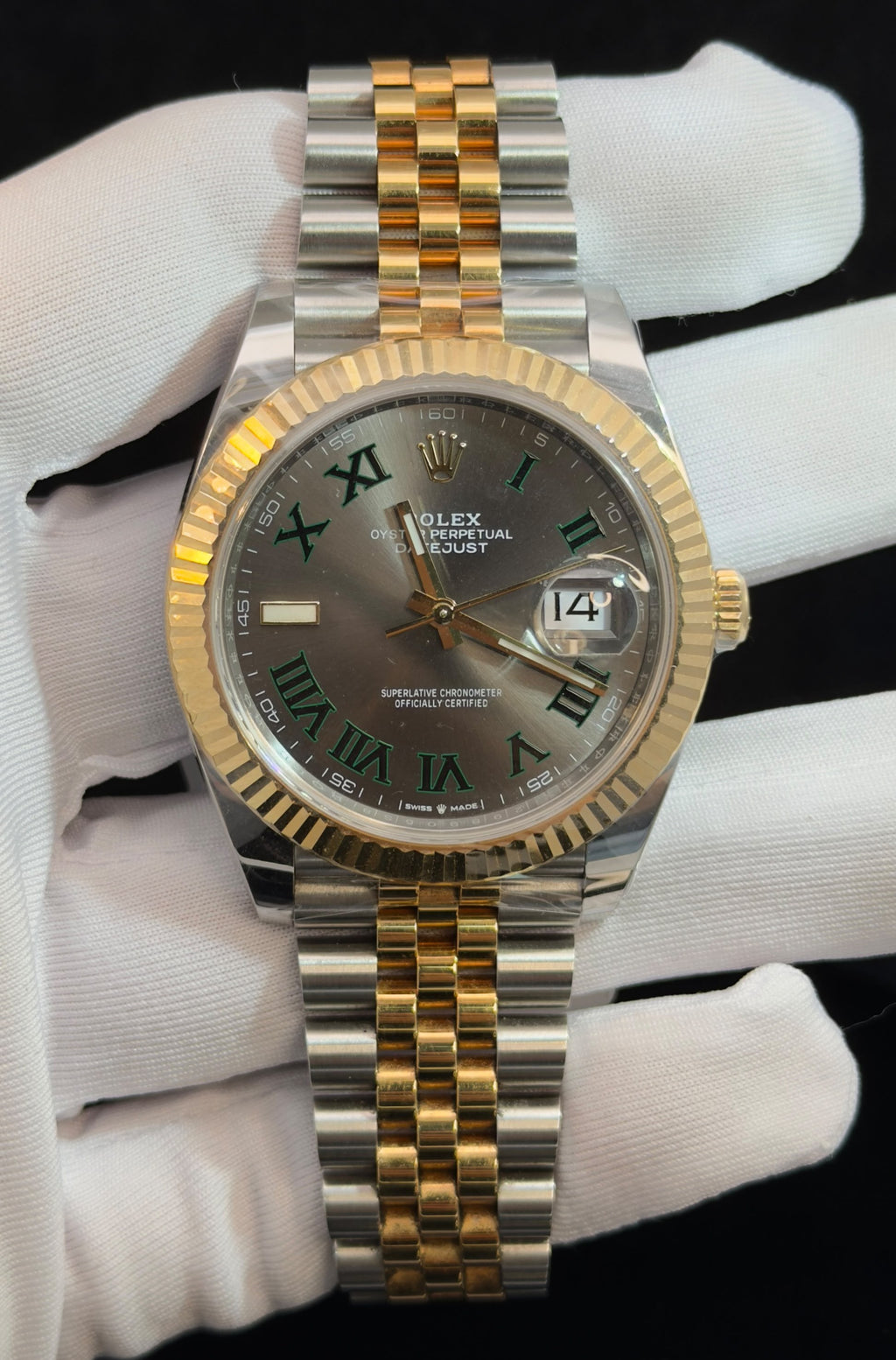 Rolex Datejust 41mm Two-Tone 18K Yellow Gold & Steel Wimbledon Dial Ref. 126333